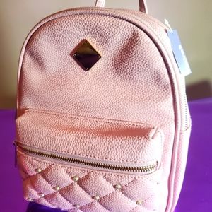 NEW!! Claire's Light Pink, Faux Leather, Mini Purse/Bag, w/ Pearl Details & Gold